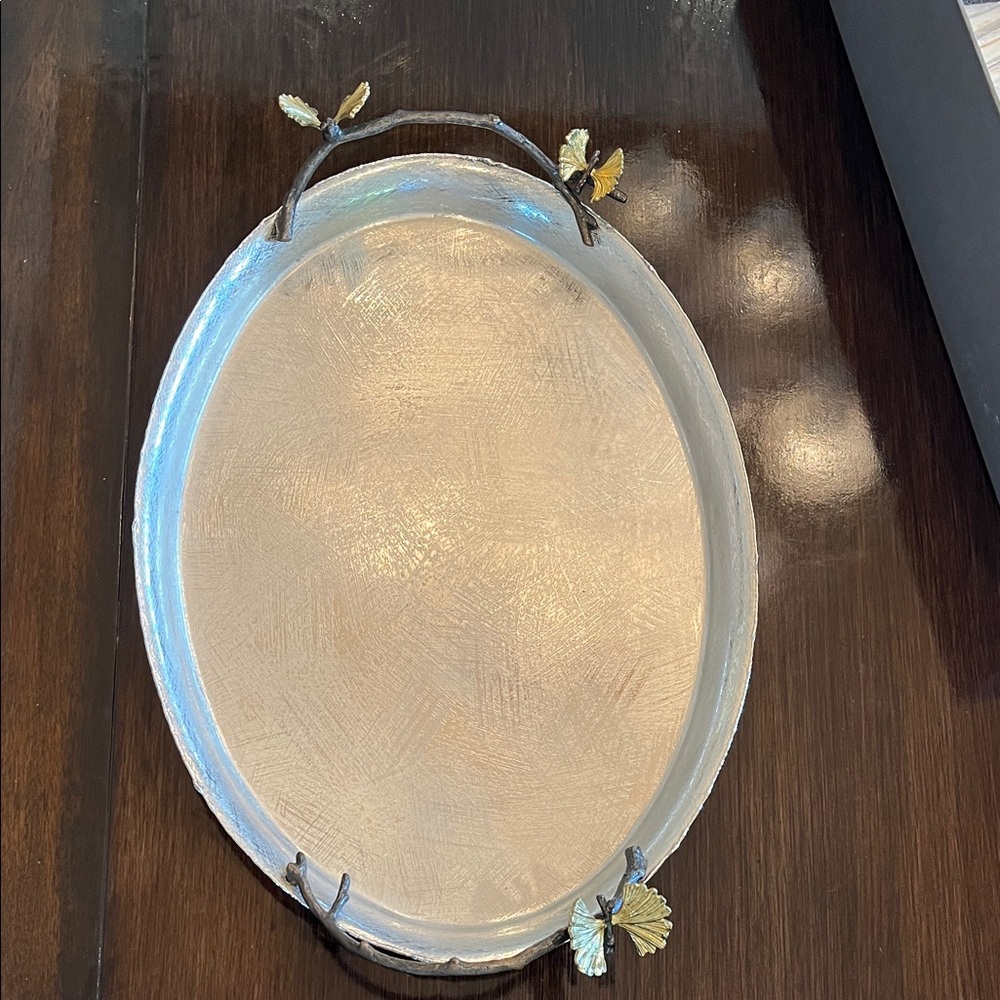 Michael Aram New  Butterfly Ginkgo Oval Tray New